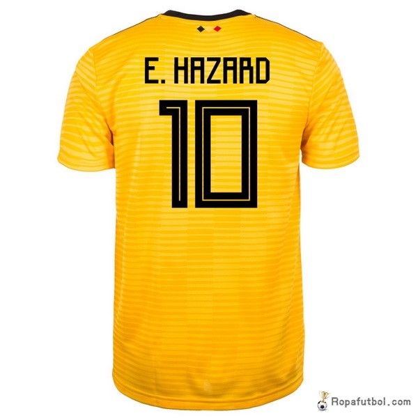 Camiseta Belgica Replica Segunda Ropa E.Hazard 2018 Amarillo